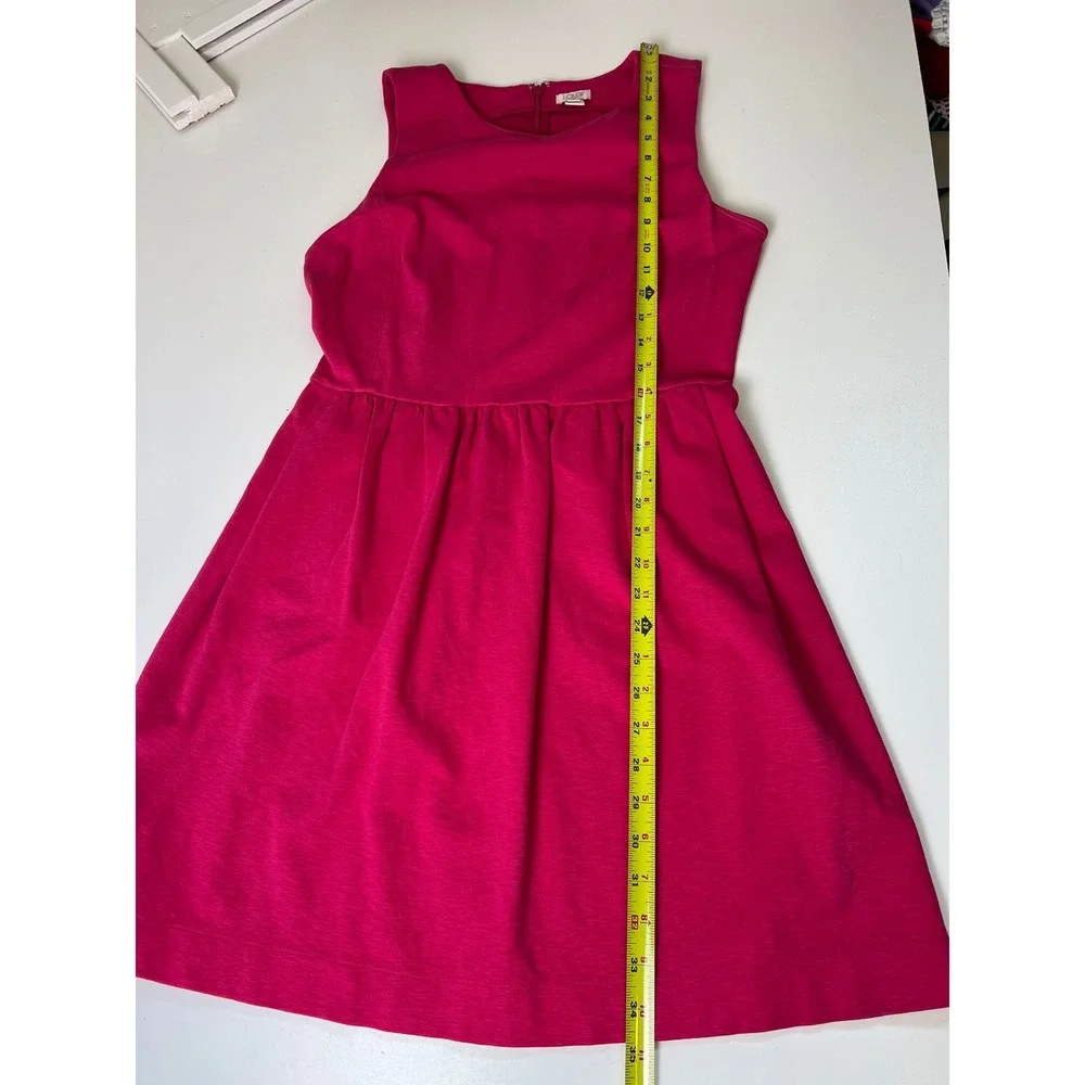 J Crew High Neck Sleeveless Pink‎ Fit n Flare Dress Women's Size M Classy Barbie